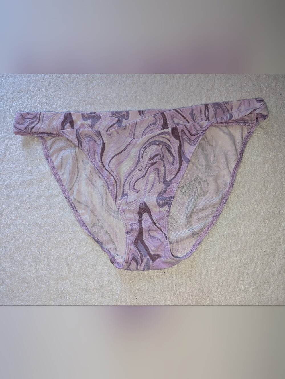 PINK Victoria's Secret Purple Marble String Bikini Panties XXL NWT